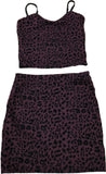 KIDS LEOPARD CROP TOP AND SKIRT SET