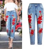 Long Jeans Loose Women Hole Jeans Pants Plus Size