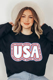 USA Oversized Graphic Fleece Sweatshirts