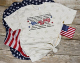 July 4th Words Patriotic Graphic Tee