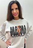 Checkered Mama Football Bolt Crewneck Plus Size