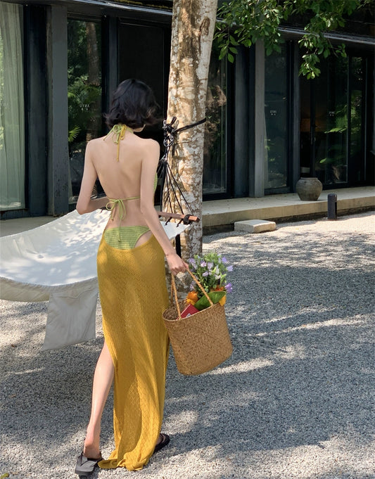 Rae Backless Maxi Dress| Yellow