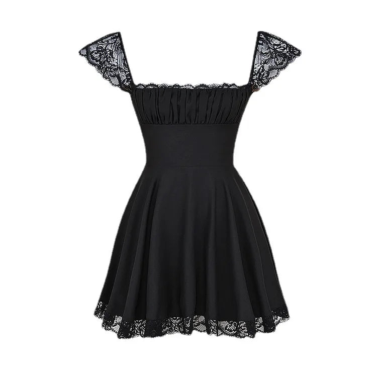 Mollie Lace Mini Dress| Black