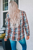 Multicolor Plaid Print Leopard Trim Shirt Jacket